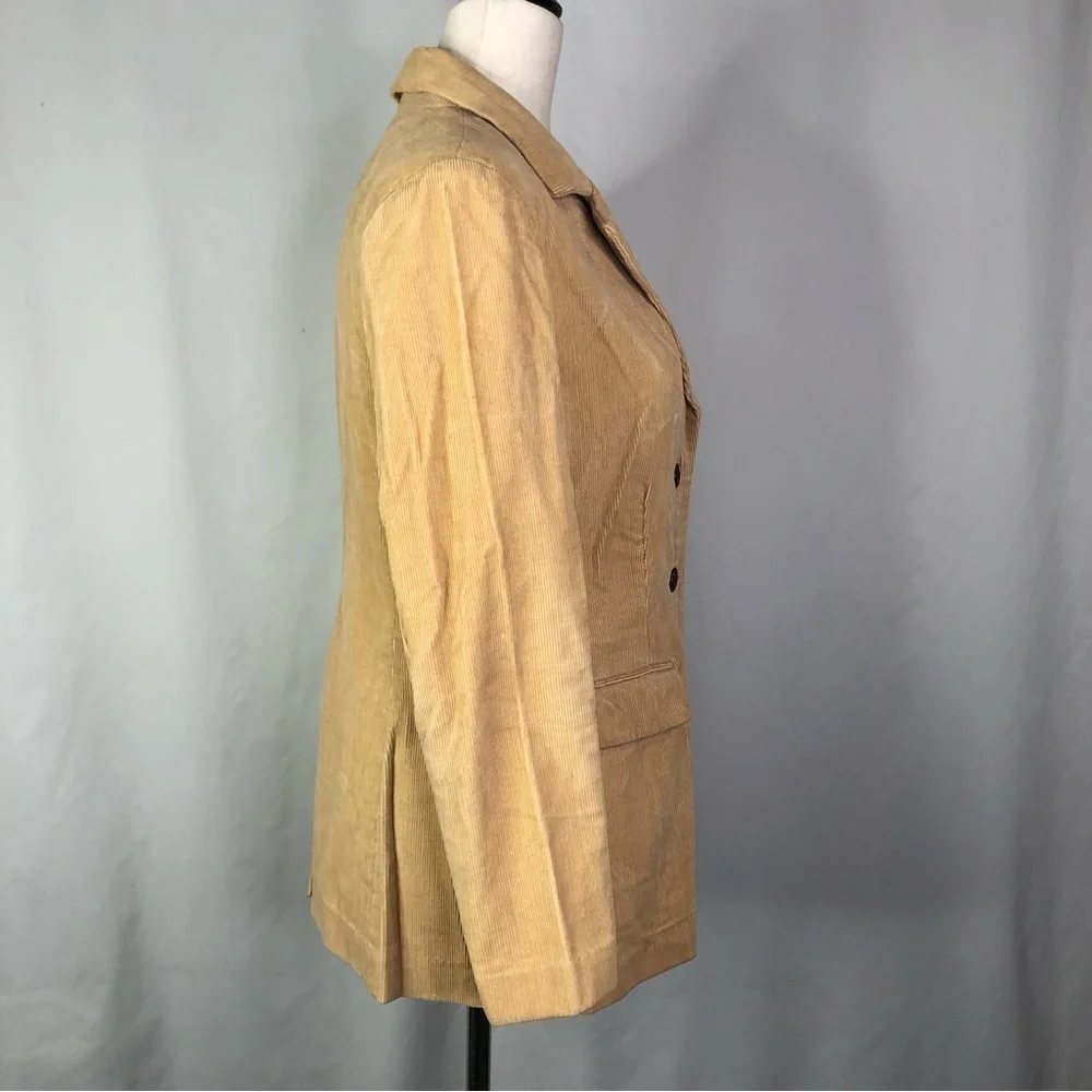 VINTAGE corduroy blazer jacket tan wheat color 1970s 70s juniors 11